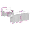 Set de muebles de jardín 6 pzas y cojines ratán sintético gris 3