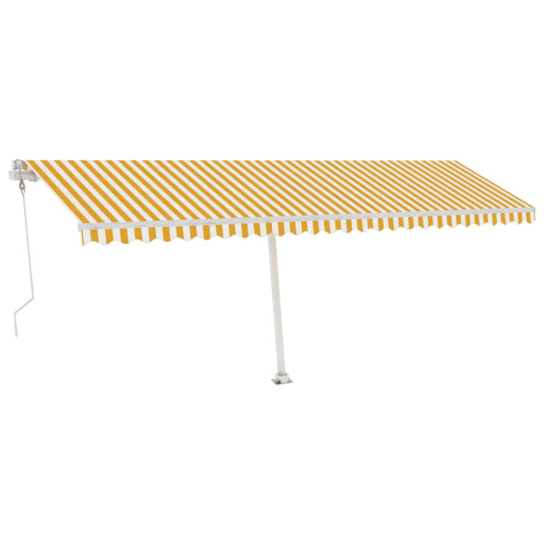 Toldo de pie automático amarillo y blanco 600x350 cm M 2