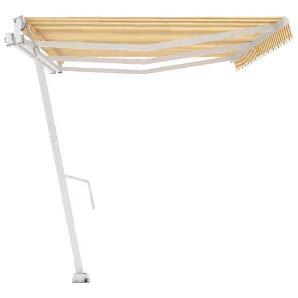 Toldo de pie automático amarillo y blanco 600x350 cm M 5
