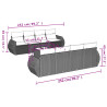 Set de muebles de jardín 9 pzas y cojines ratán sintético gris 3