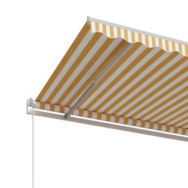 Toldo retráctil automático amarillo y blanco 400x350 cm M 5