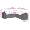 Set de muebles de jardín 5 pzas y cojines ratán sintético negro 3