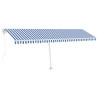 Toldo de pie automático azul y blanco 600x350 cm 2