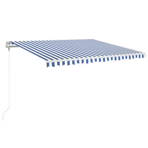 Toldo retrátil automático 400x350 cm azul e branco H