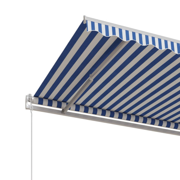 Toldo automático retráctil azul y blanco 400x350 cm M 5