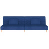 Sofá-cama 2 lugares com duas almofadas tecido azul 4