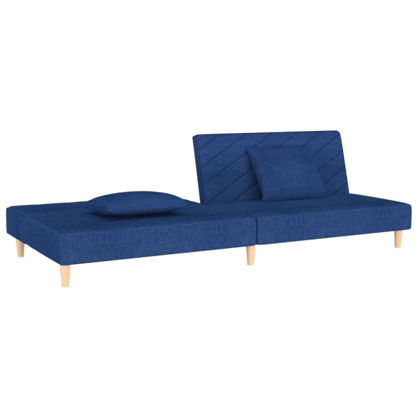 Sofá cama de 2 plazas con dos almohadas tela azul M 5