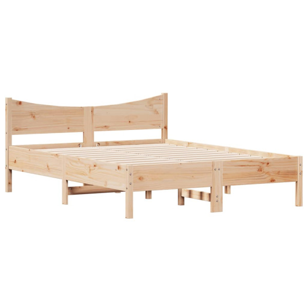 Estructura de cama madera maciza de pino 120x190 cm M 2