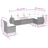 Set de muebles de jardín 6 pzas y cojines ratán sintético gris 3