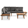 Set de muebles de jardín 4 piezas con cojines madera de acacia 2