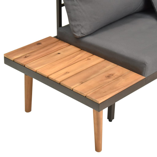 4 pcs conj. lounge jardim c/ almofadões madeira acácia maciça M 5