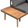 Set de muebles de jardín 4 piezas con cojines madera de acacia 5