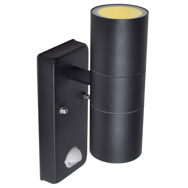 Aplique de pared con sensor y LED. acero inoxidable. negro M 4