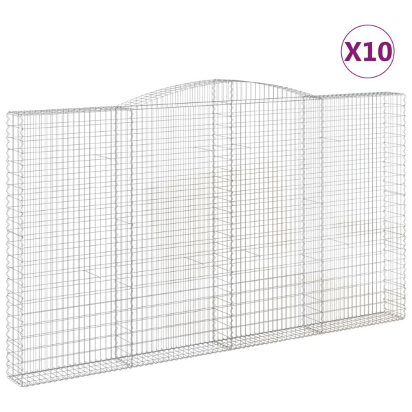 Cestos gabião arqueados 10 pcs 400x30x220/240 ferro galvanizado M 2