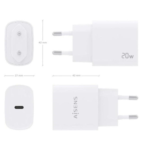 Cargador de pared Aisens A110-0752 blanco M 4