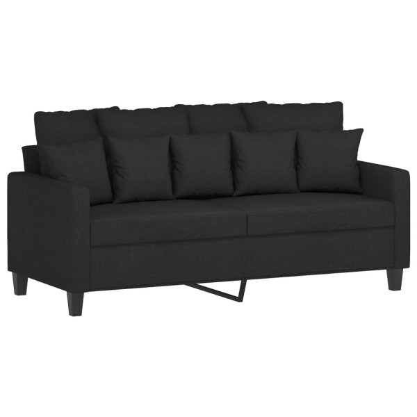 Sofá de 2 plazas de tela negro 140 cm M 2