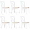 Sillas de comedor 6 uds madera maciza de caucho blanco y madera 1