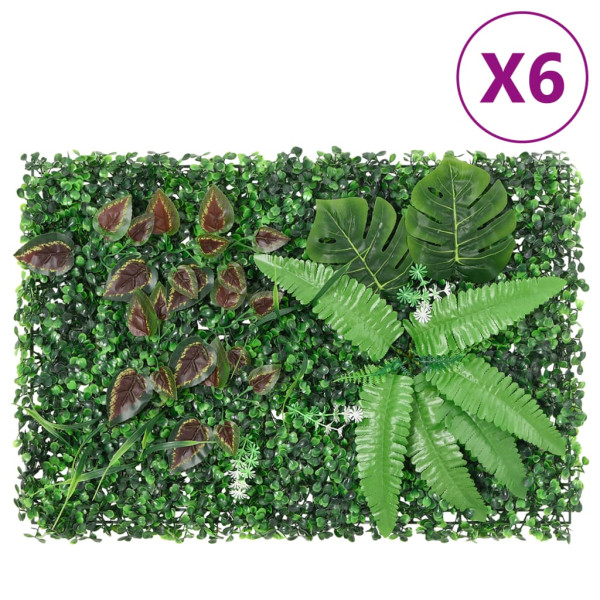  Valla de plantas artificiales 6 uds verde 40x60 cm D