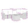 Set de muebles de jardín 6 pzas y cojines ratán sintético gris 3