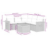 Set de muebles de jardín 6 pzas y cojines ratán sintético gris 3