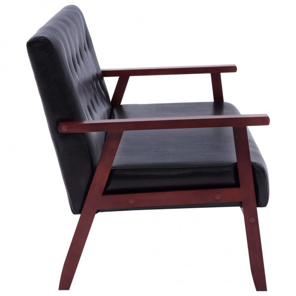 Conjunto de sofás 2 pcs couro artificial preto M 5