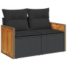 Set de muebles de jardín 5 pzas y cojines ratán sintético negro 5