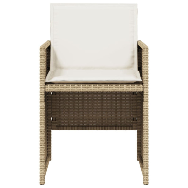Set comedor de jardín 5 pzas con cojines ratán sintético beige M 5