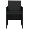 Set de muebles jardín 5 pzas con cojines ratán sintético negro 5