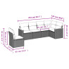 Set de muebles de jardín 6 pzas y cojines ratán sintético gris 3