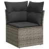 6 pcs conjunto sofás de jardim com almofadões vime cinzento 4