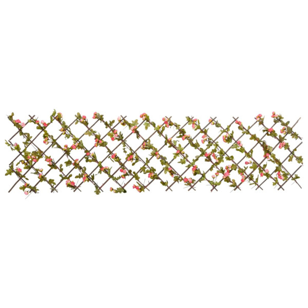 Enrejado valla expansible de hiedra artificial rosa 180x60 cm M 3