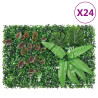  Valla de plantas artificiales 24 uds verde 40x60 cm 1