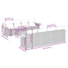 Set de muebles de jardín 9 pzas y cojines ratán sintético gris 3