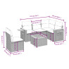 Set de muebles de jardín 6 pzas y cojines ratán sintético gris 3