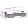 Set de muebles de jardín 6 pzas y cojines ratán sintético gris 3