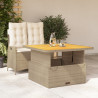Set comedor de jardín 2 pzas con cojines ratán sintético beige 1
