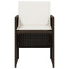 Set comedor de jardín 5 piezas y cojines ratán sintético marrón 5
