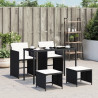 Set de muebles jardín 5 pzas con cojines ratán sintético negro 1