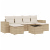 Set sofás de jardín 7 piezas y cojines ratán sintético beige 2