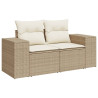 Set sofás de jardín 7 piezas y cojines ratán sintético beige 4