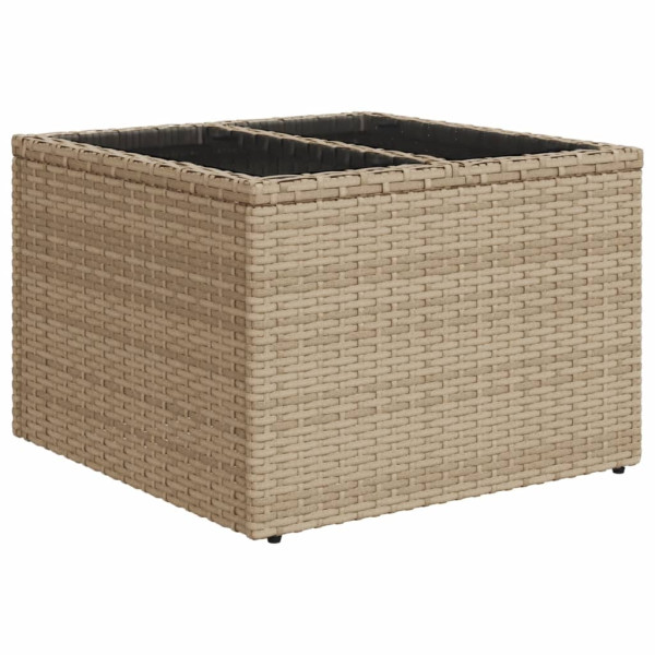 Set de sofás de jardín 11pzas con cojines ratán sintético beige M 5