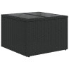 5 pcs conjunto sofás de jardim com almofadões vime PE preto 3