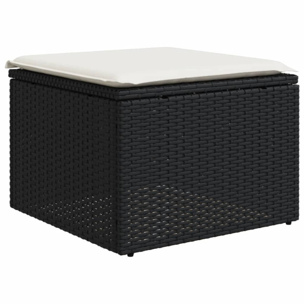 Set de muebles de jardín 5 pzas y cojines ratán sintético negro M 5