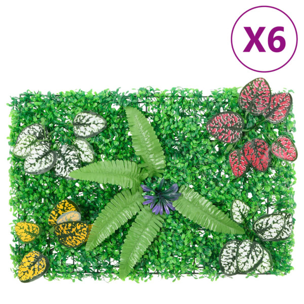   Valla de plantas artificiales 6 uds verde 40x60 cm D