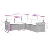 Set de muebles de jardín 5 pzas y cojines ratán sintético negro 3