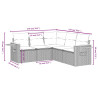 Set de muebles de jardín 5 pzas y cojines ratán sintético negro 3