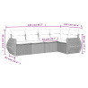 Set de muebles de jardín 5 pzas y cojines ratán sintético negro 3