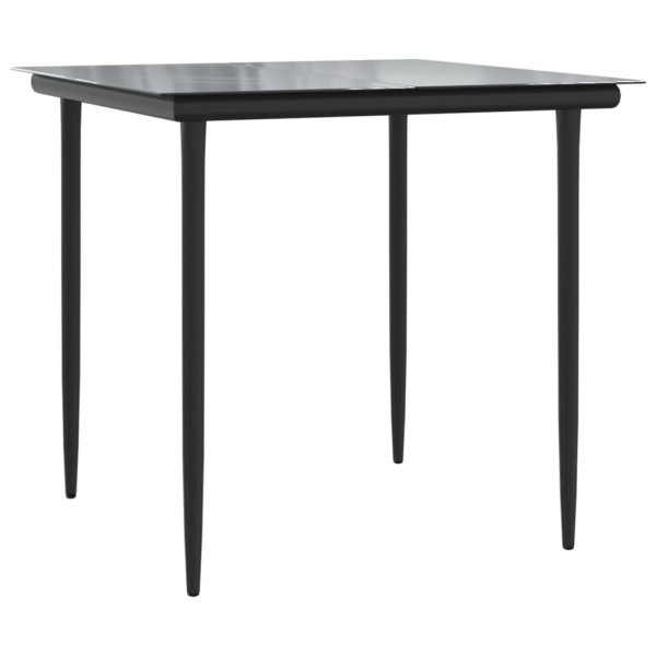 3 pcs conjunto de bistrô com almofadões vime PE preto M 4