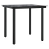 3 pcs conjunto de bistrô com almofadões vime PE preto 4
