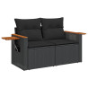 5 pcs conjunto sofás de jardim com almofadões vime PE preto 4
